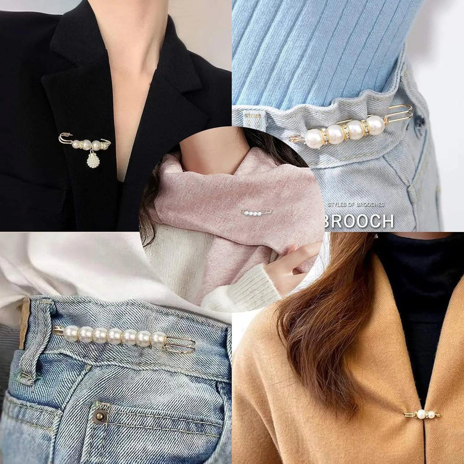Fashion Pearl Brooch, Sweater Shawl Pearl Pin, Elegant and Fashionable, Enhance your Temperament, Suitable for a Variety of Occasions to Wear (White)