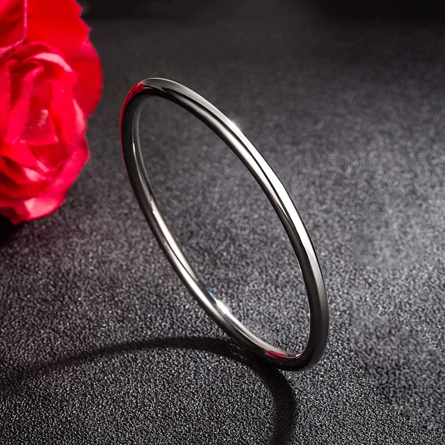 Fashion Smooth Moments Charm 925 Sterling Silver Bracelet Minimalist DIY Women 4MM Bangle Diameter 60-65 -68MM Gold Plated Jewelry Gift