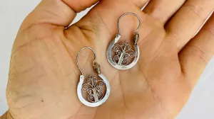 Filigree Hoop Earrings. Oaxaca. Sterling Silver. Mexico. Frida Kahlo