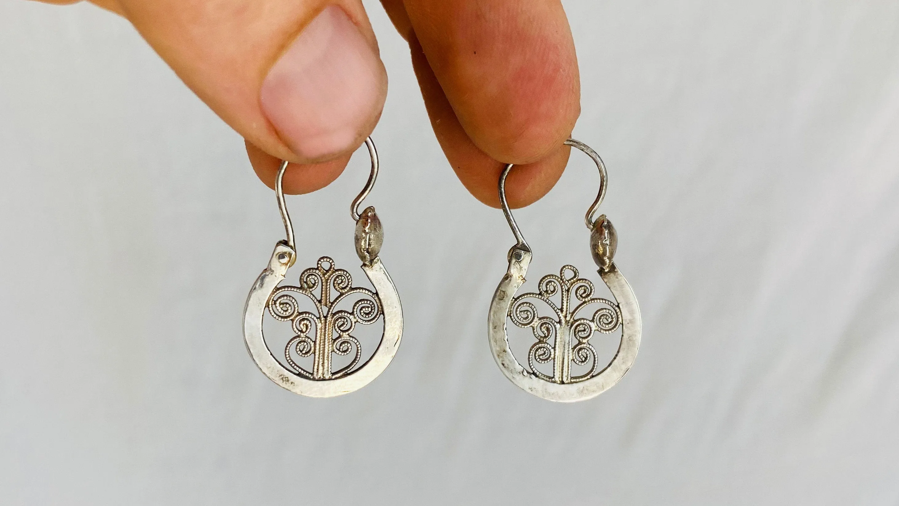Filigree Hoop Earrings. Oaxaca. Sterling Silver. Mexico. Frida Kahlo