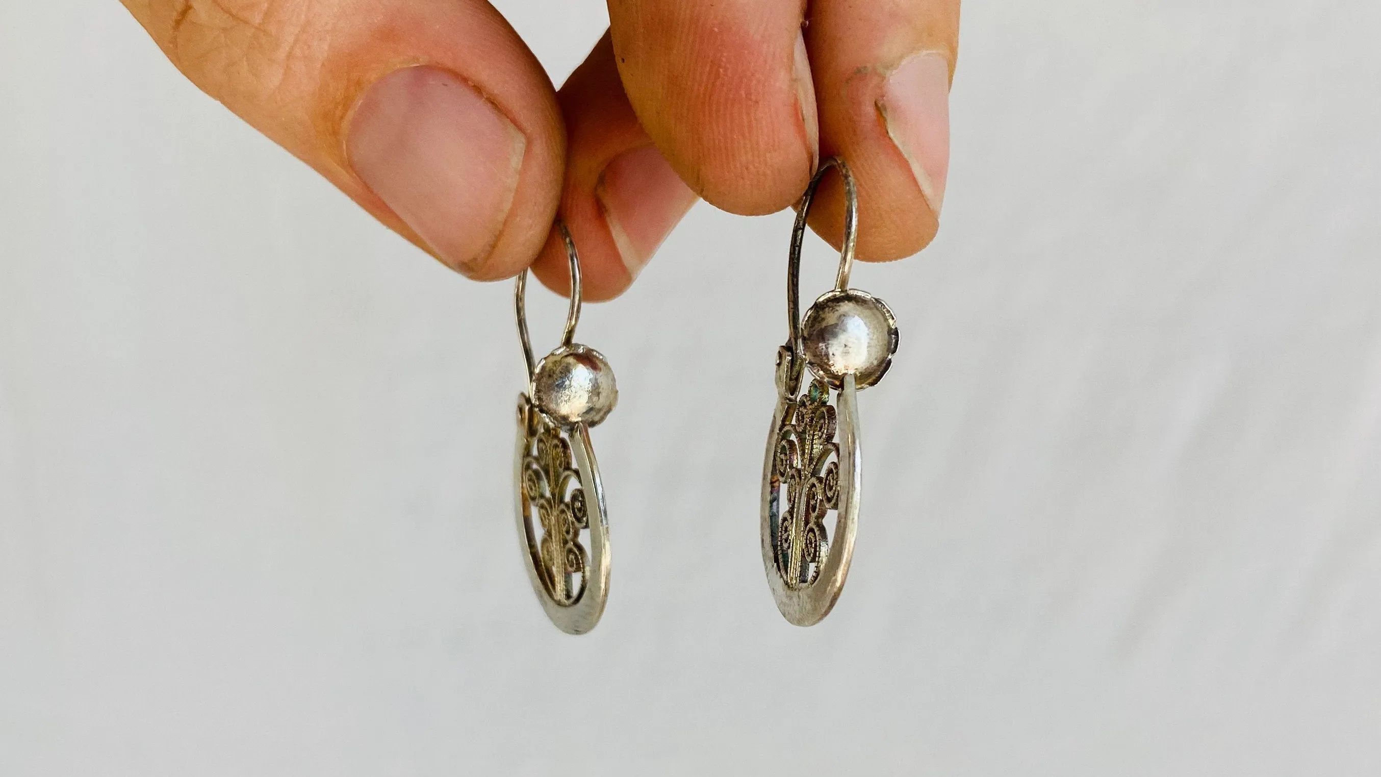 Filigree Hoop Earrings. Oaxaca. Sterling Silver. Mexico. Frida Kahlo