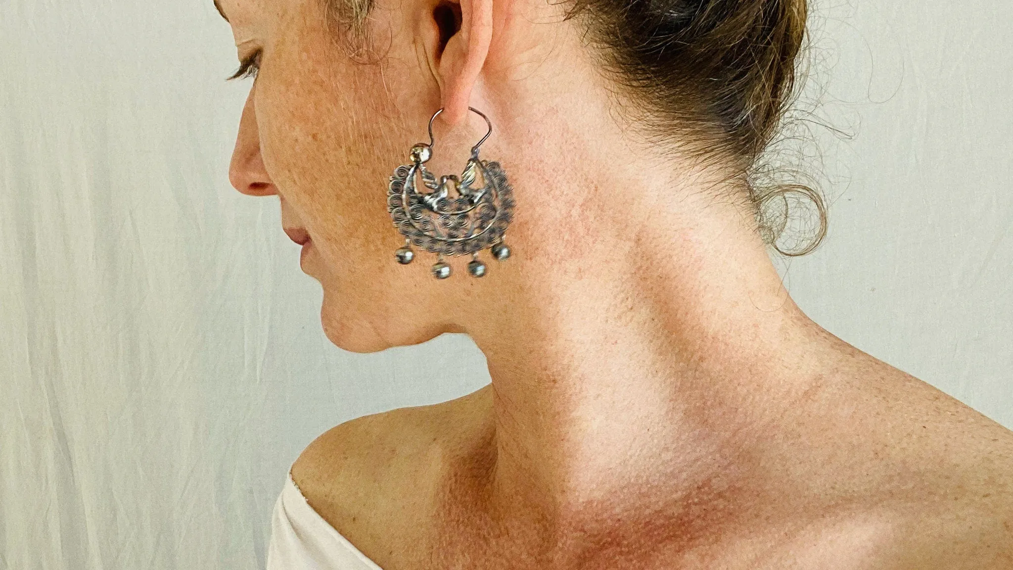 Filigree Lovebird Earrings. Arracadas. Oaxaca. Mexico. Frida Kahlo