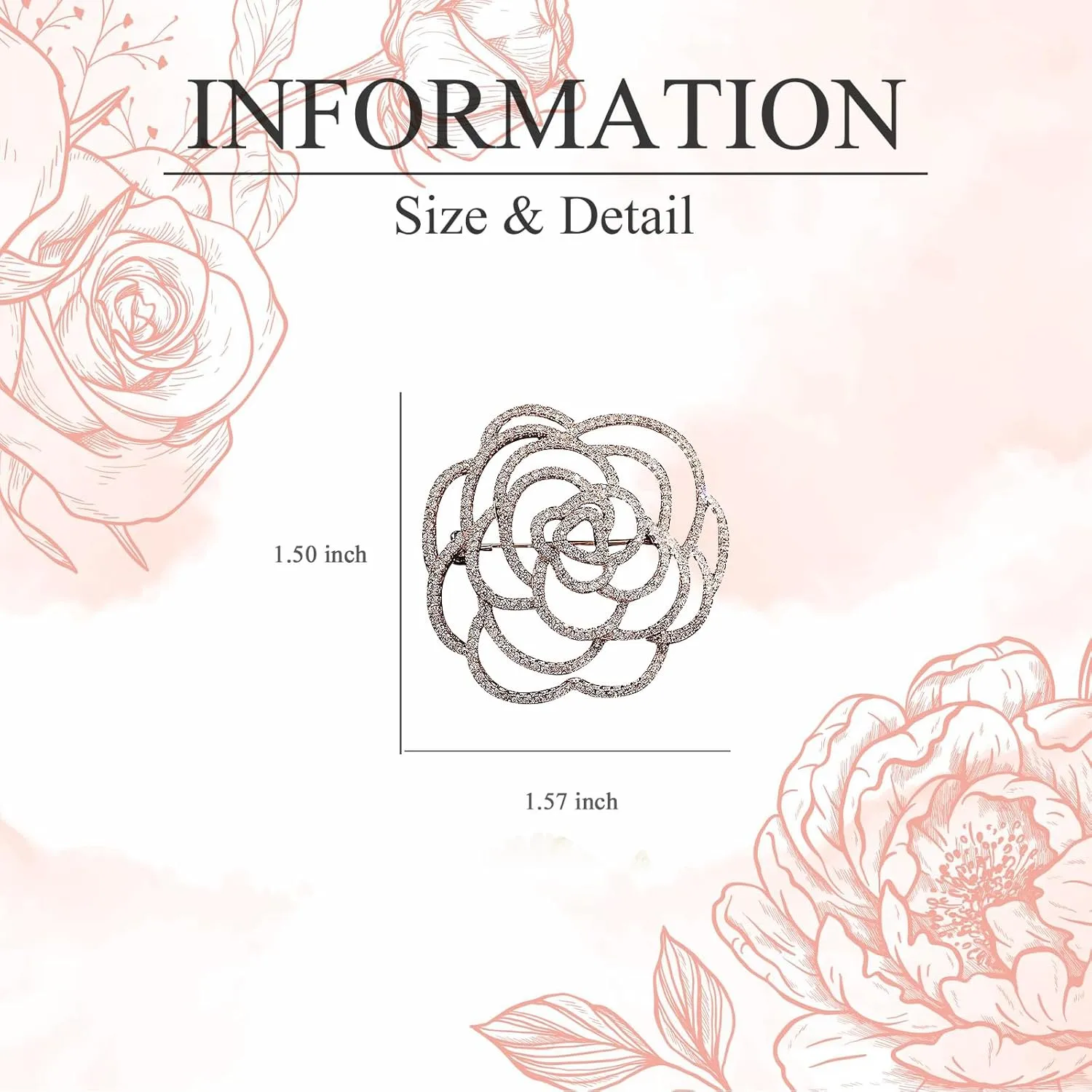 Flower Brooch for Women Rhinestone Flower Brooch Pins Floral Brooches Jewelry Gift for Mom Wife