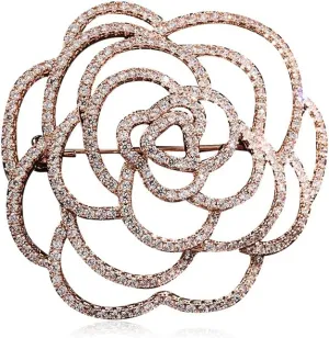 Flower Brooch for Women Rhinestone Flower Brooch Pins Floral Brooches Jewelry Gift for Mom Wife
