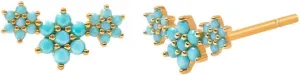 Flower Shaped Stud Earrings for Women 925 Sterling Silver Ear Needle Colored Zircon Stud Earrings Versatile Personality Earrings Jewelry Gifts