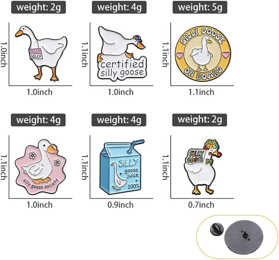 Funny Animal Enamel Pins Set Corgi Frog Goose Cat Themed Badge Pins for Backpack Novelty Lapel Pins for Clothes Cartoon Brooches for Hats Bags Jackets