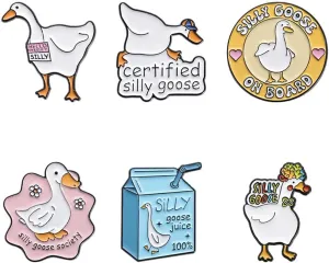 Funny Animal Enamel Pins Set Corgi Frog Goose Cat Themed Badge Pins for Backpack Novelty Lapel Pins for Clothes Cartoon Brooches for Hats Bags Jackets