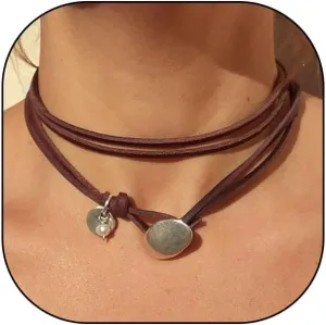 FUTIMELY Trendy Boho Choker Necklaces for Woman,Vintage Layered Leather Cord Necklace,Hippie Cow Women Necklace Gift Jewelry Statement Necklace