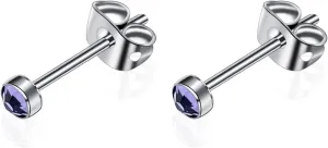 G23 Titanium Studs Earrings Hypoallergenic Earrings Women Stud Earrings Nickel Free Dainty Earrings for Sensitive Ears 3mm/4mm/5mm Stone Size Options