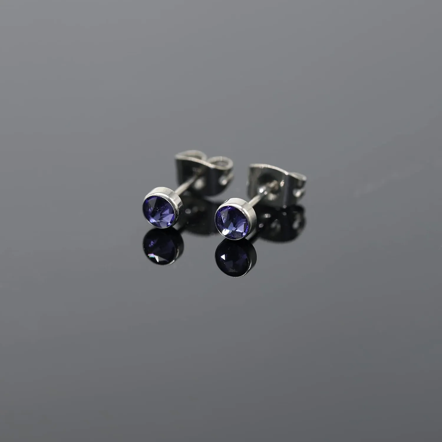 G23 Titanium Studs Earrings Hypoallergenic Earrings Women Stud Earrings Nickel Free Dainty Earrings for Sensitive Ears 3mm/4mm/5mm Stone Size Options