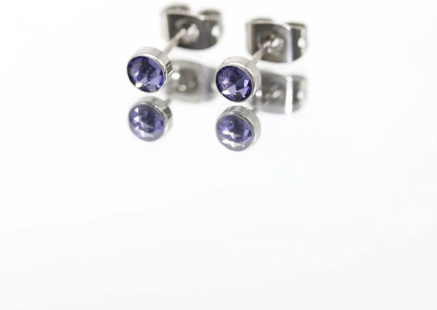 G23 Titanium Studs Earrings Hypoallergenic Earrings Women Stud Earrings Nickel Free Dainty Earrings for Sensitive Ears 3mm/4mm/5mm Stone Size Options