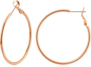 Gacimy Gold Hoop Earrings for Women 14K Gold Plated, 925 Sterling Silver Post hoops for Women