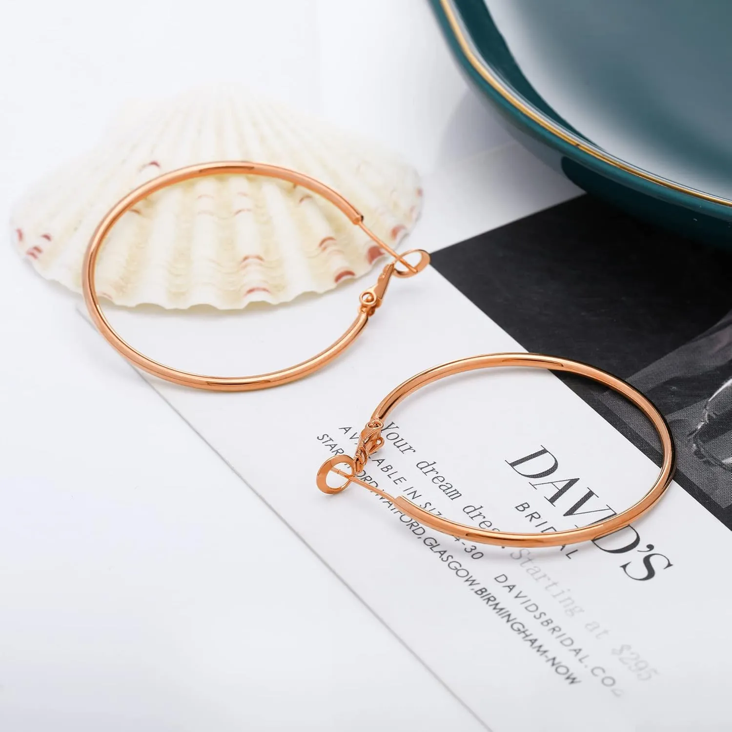 Gacimy Gold Hoop Earrings for Women 14K Gold Plated, 925 Sterling Silver Post hoops for Women