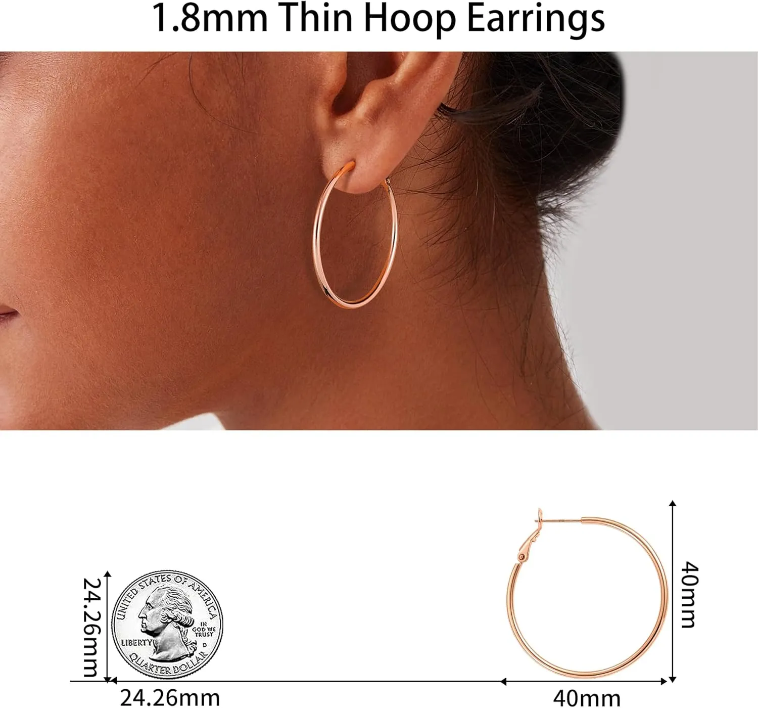 Gacimy Gold Hoop Earrings for Women 14K Gold Plated, 925 Sterling Silver Post hoops for Women