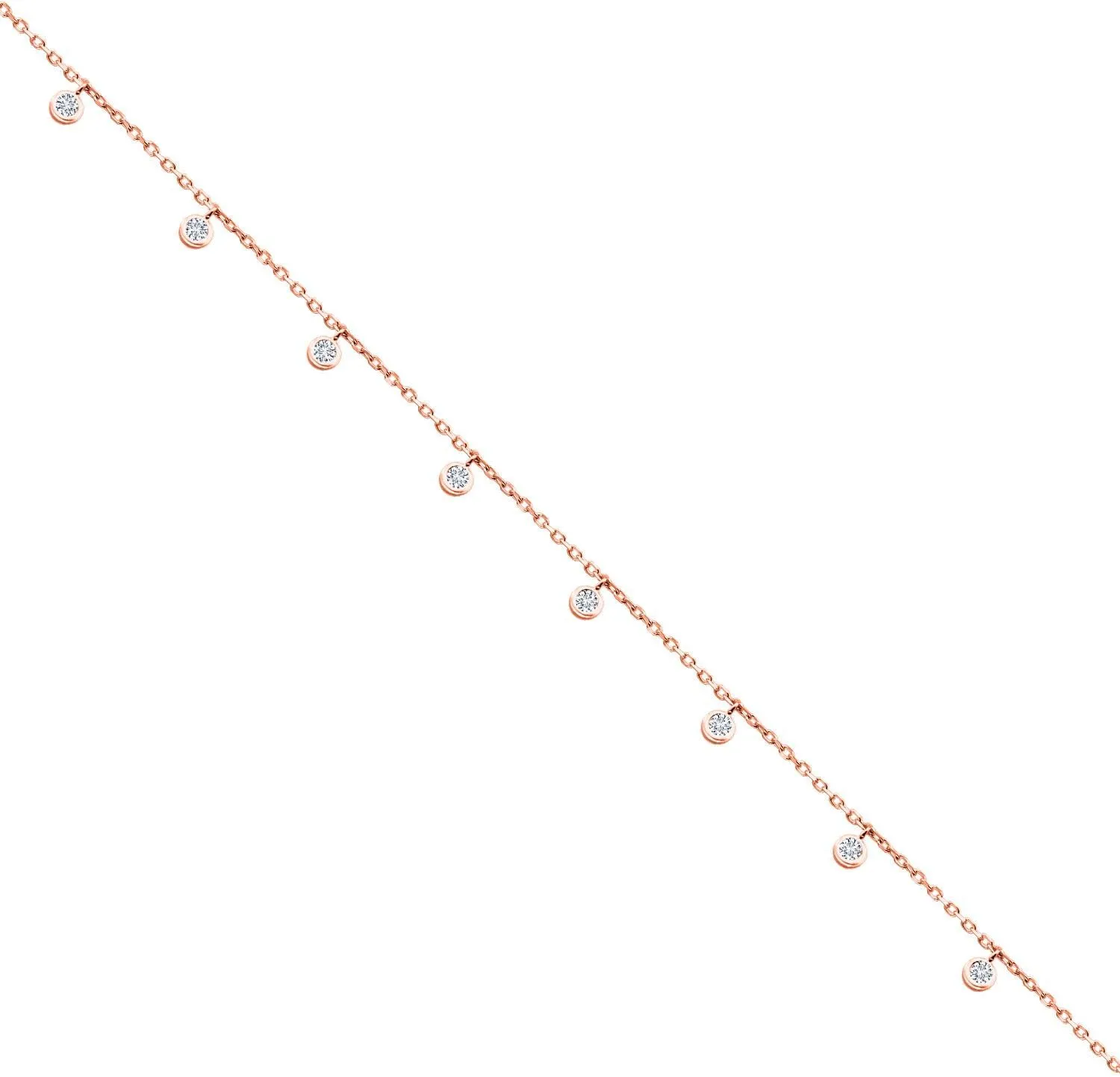 Gem Stone King 925 Sterling Silver White Moissanite Anklet Bracelet For Women (0.40 Cttw, Adjustable Up to 11 Inch)