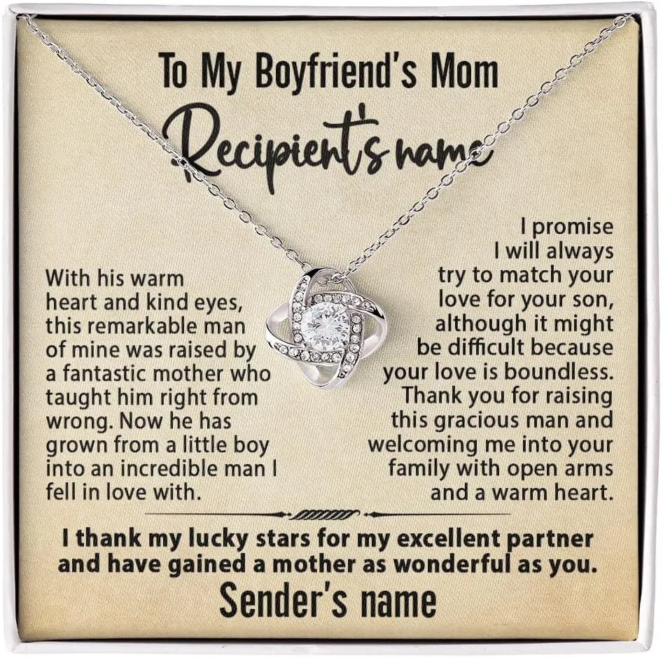 Gift for Boyfriend's Mom On Mother's Day, Birthday Xmas And More, Necklace For Boyfriend's Mom