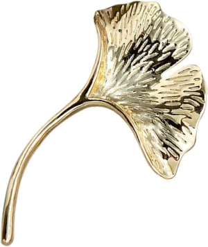 Ginkgo Leaf Brooch Leaf Leaves Brooch Pins Gold Plated Lapel Pin Elegant Lapel Pins Metal Lapel Pin Jewelry Dress Accessories