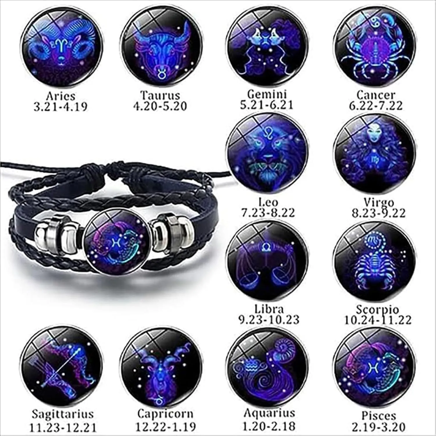 Gleym Bracelet, Gleym Manifestation Bracelet  Get Anything You, Casezi Soul Bracelet, True Soul Bracelet, Zodiac Signs Spirit Bracelet, Zodiac Constellation Universe Spirit Bracelet