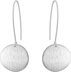 Gold Circle Disc Dangle Drop Earrings for Women Lightweight Small Round Hoop Statement Earrings Minimalist Jewelry for Women Gift for Her