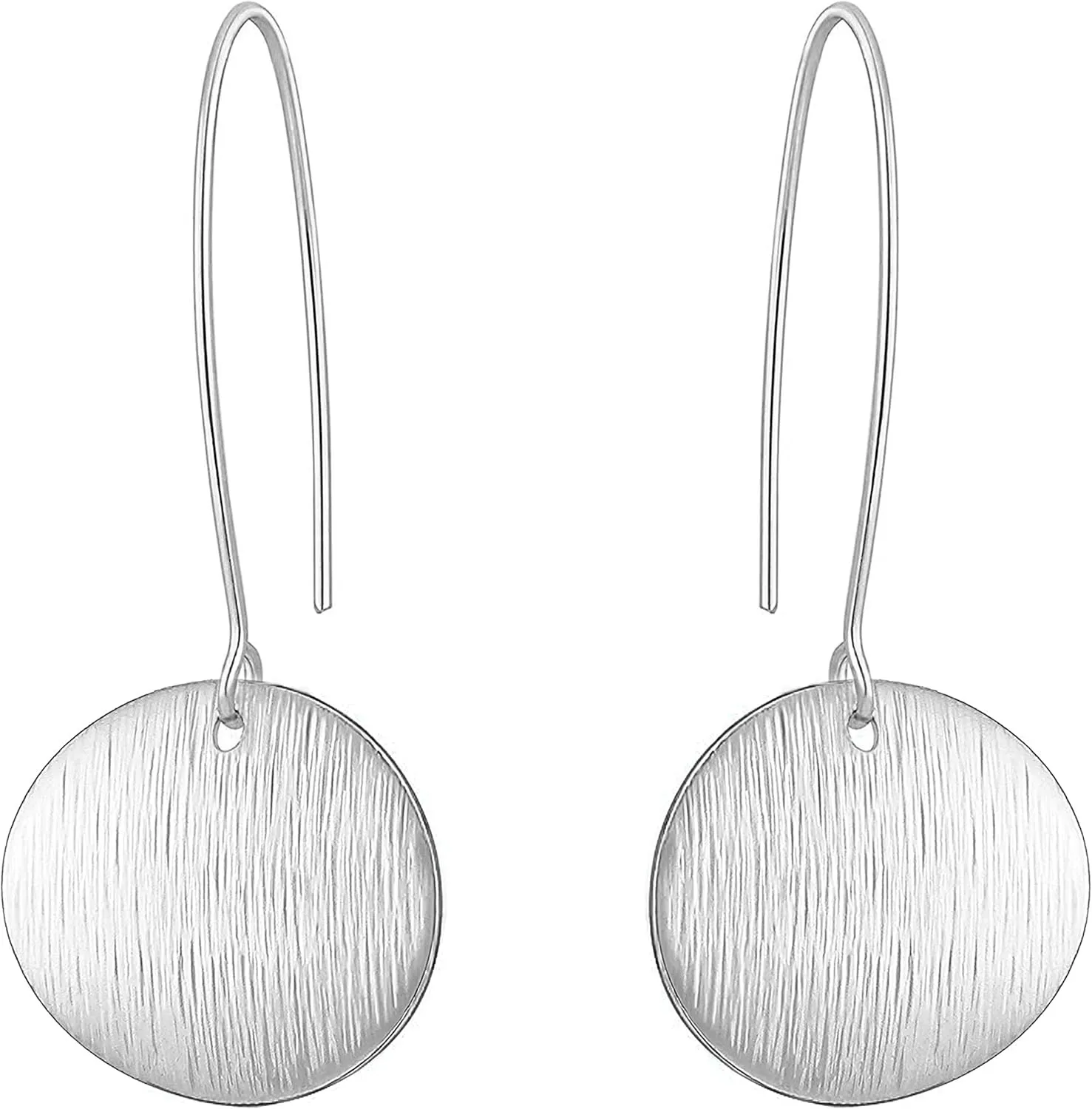 Gold Circle Disc Dangle Drop Earrings for Women Lightweight Small Round Hoop Statement Earrings Minimalist Jewelry for Women Gift for Her