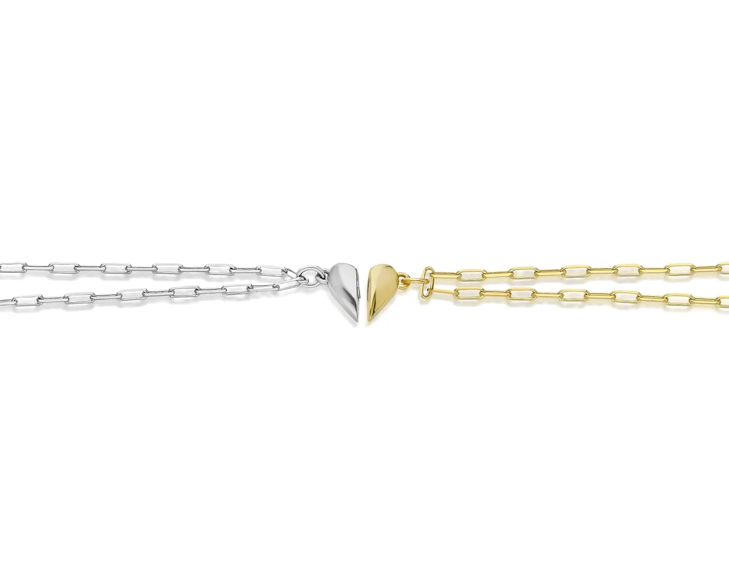 Gold Couples Bracelet Set, Magnetic Matching Bracelets 2pcs, Couples Jewelry, Friendship Bracelet, Handcrafted His and Hers Jewelry, Promise Bracelet Set, Customcuff (Gold Silver)