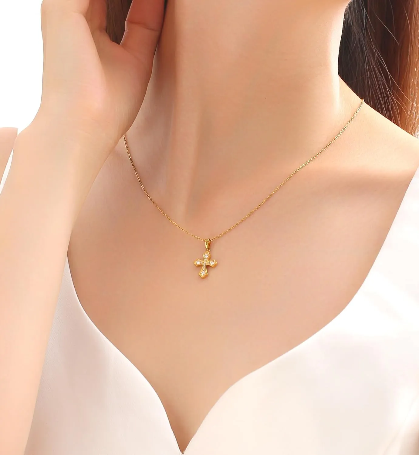 Gold Pendant Necklaces for Women  Evil Eye, Hamsa Hand & Cross Charms  18K Gold Plated Jewelry, Spiritual Protection, Minimalist Gifts for Her