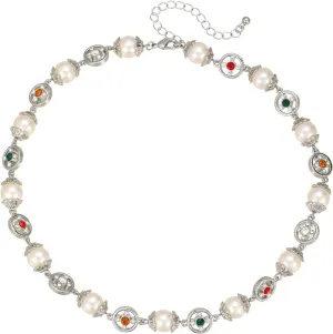 gold plated Pearl necklaces for women Dainty Choker Crystal-Encrusted Palace Style Statement Bride Wedding Jewelry Gifts for women men