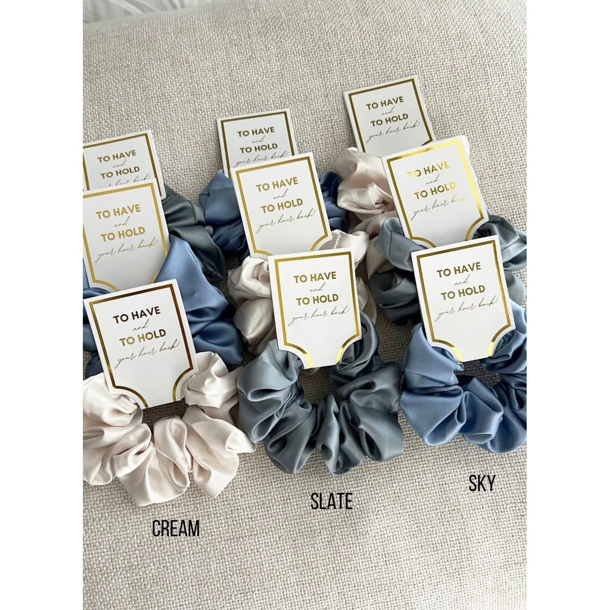 Grace Satin Scrunchie - Sky