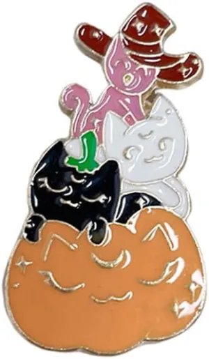 Halloween Pumpkin Black Pink White Cat Enamel Laple Pins Brooch for Women Girls Boys Cute Funny Magic Witch Hat Star Brooches Novelty Fashion Badges Holiday Party Backpacks Clothing Bags Hats Jewelry Gift Bff Daughter
