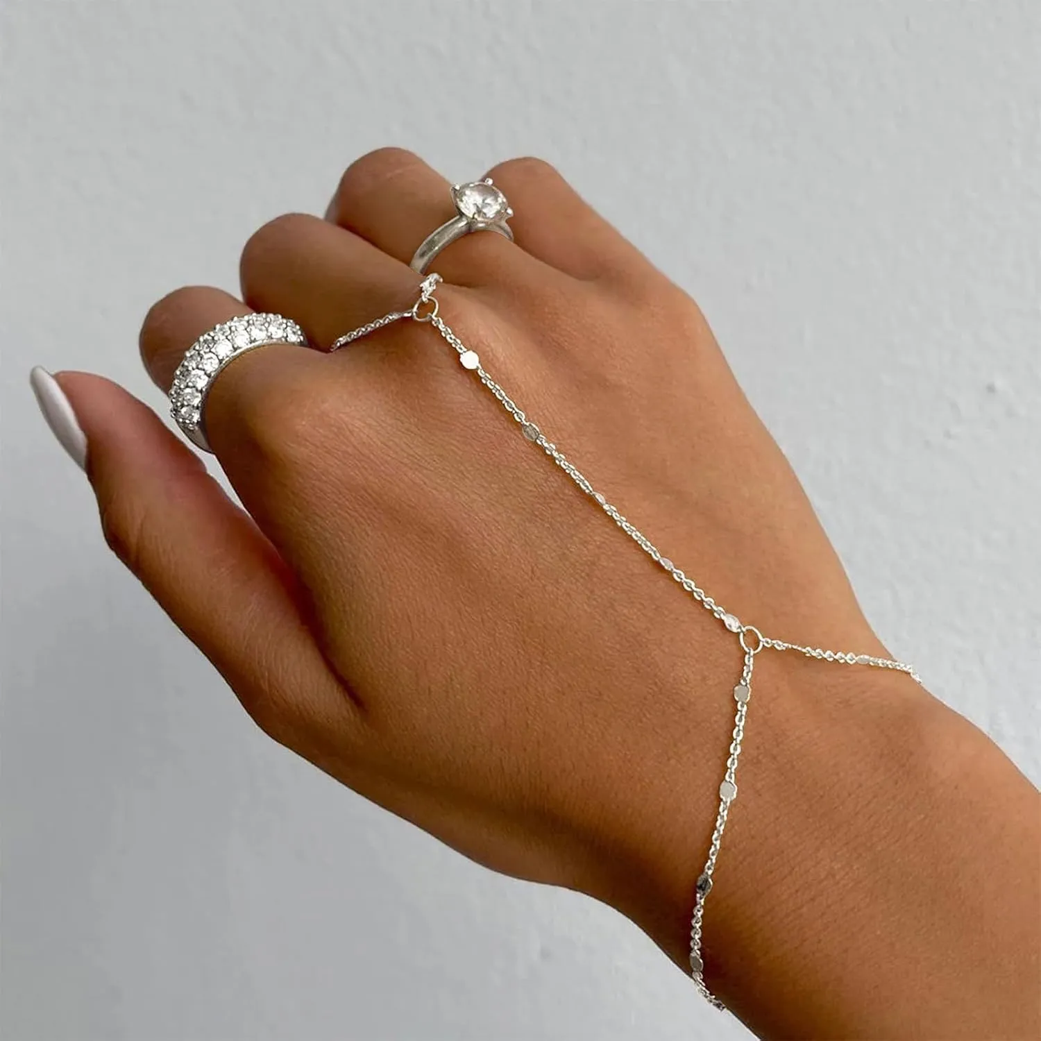 Hand Chain Gold Bracelets for Women Trendy Stuff Ring Bracelet Hand Chain Dainty Chain Bracelet Hand Jewelry Gifts