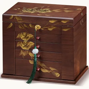 Hand-Painted wooden Jewelry Box for women Organizer - 8-Layer Jewelry Storage Boxes with lock,jewelry organizers and storage,Vintage Gift for Wife/Mother (Birthday, Christmas, Mother's Day)