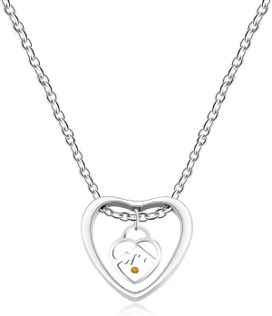 Hollow Love Heart Shape Mustard Seed Necklaces | Stainless Steel Adjustable Chain Necklace for Women | Christian Inspirational Jewelry | YA5147