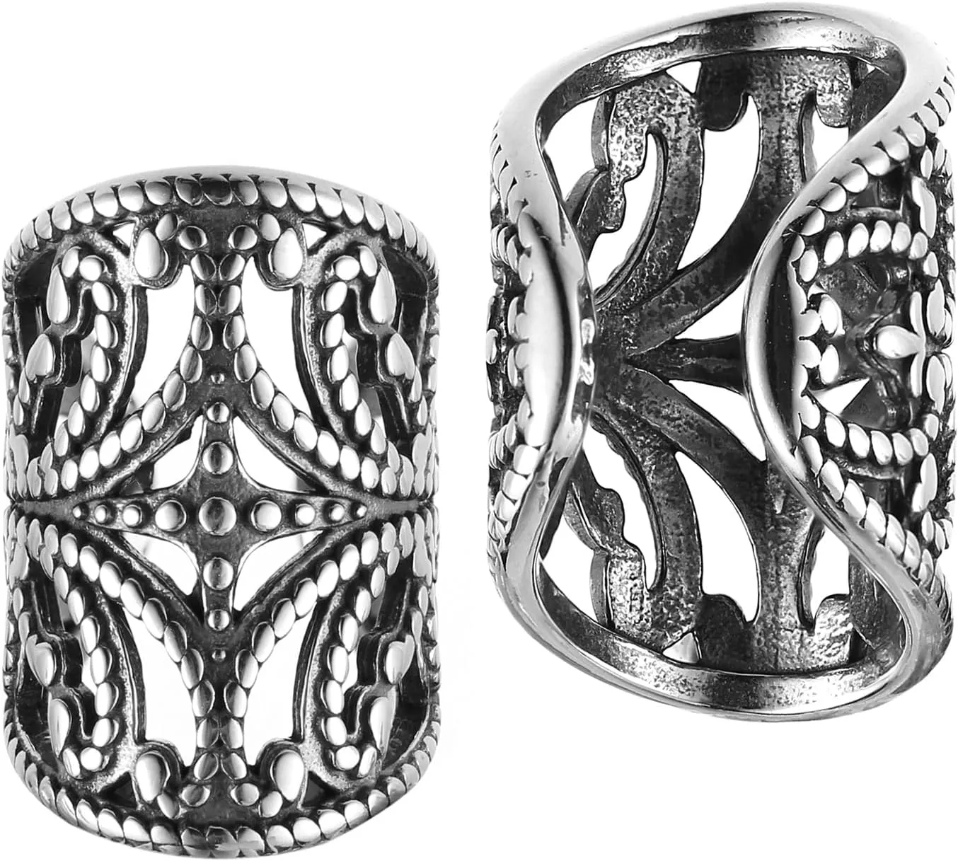 HZMAN Hollow Flower Pattern Ear Cuff Earrings for Men Women Stainless Steel No Piercing Clip On Cartilage Earring
