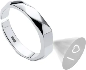 I Love U Engagement Wedding Ring 925 Sterling Silver | Unique Handmade Projection Ring | Adjustable Open Stackable Promise Ring for Couple Her Him Mom Girlfriend Gift