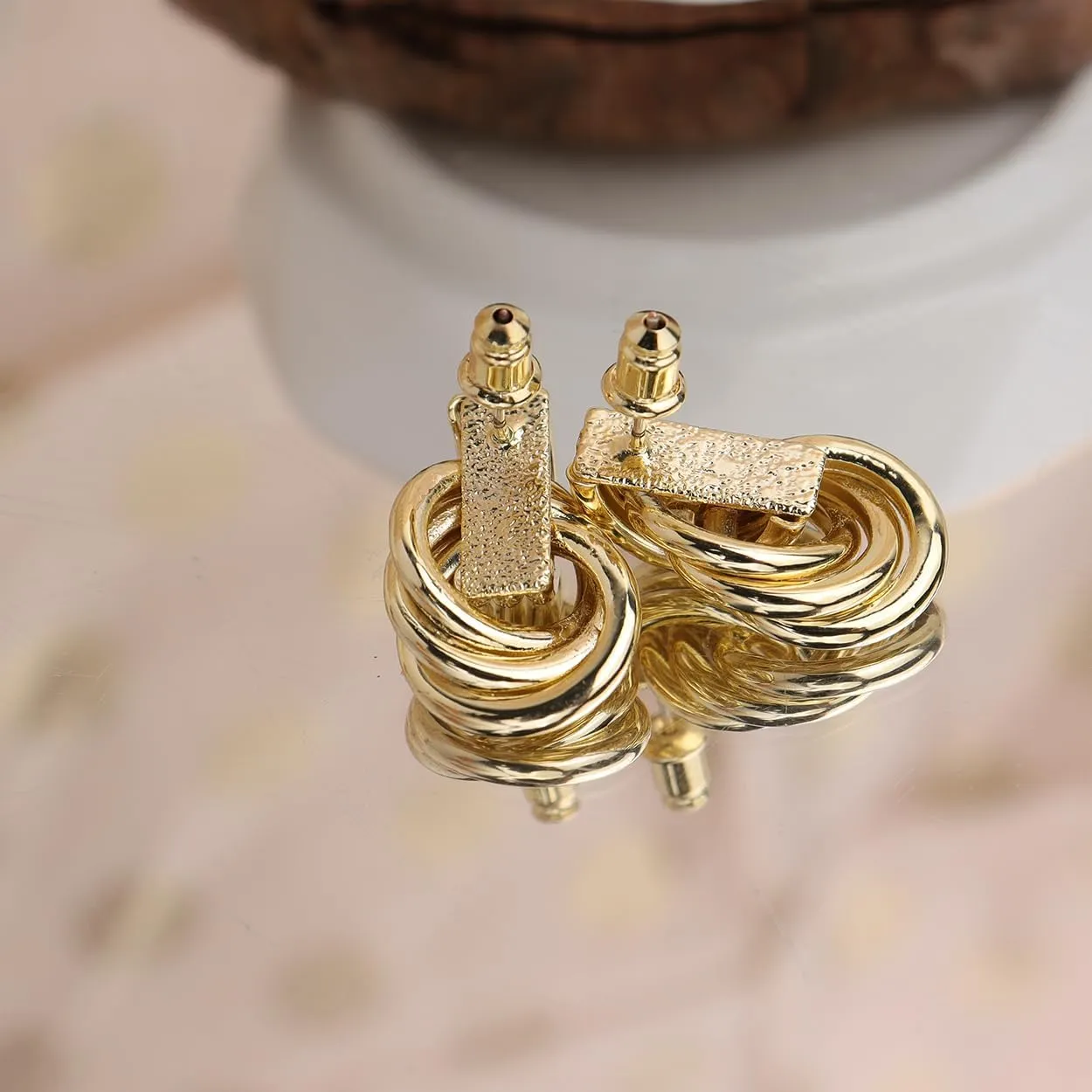 JeanBeau Pearl Flower Leaf Stud Earrings for Women Statement Cluster CZ Pearls Earing Gold Plated Sterling Silver Wedding Prom Birthday Fashion Jewelry Gift