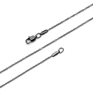 Jewelry 1.2mm Titanium Steel Black Gold Silver Cable Chain Necklaces for Women 16 to 30 in