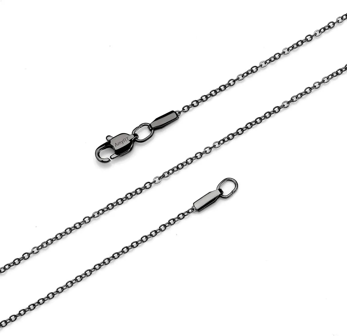 Jewelry 1.2mm Titanium Steel Black Gold Silver Cable Chain Necklaces for Women 16 to 30 in