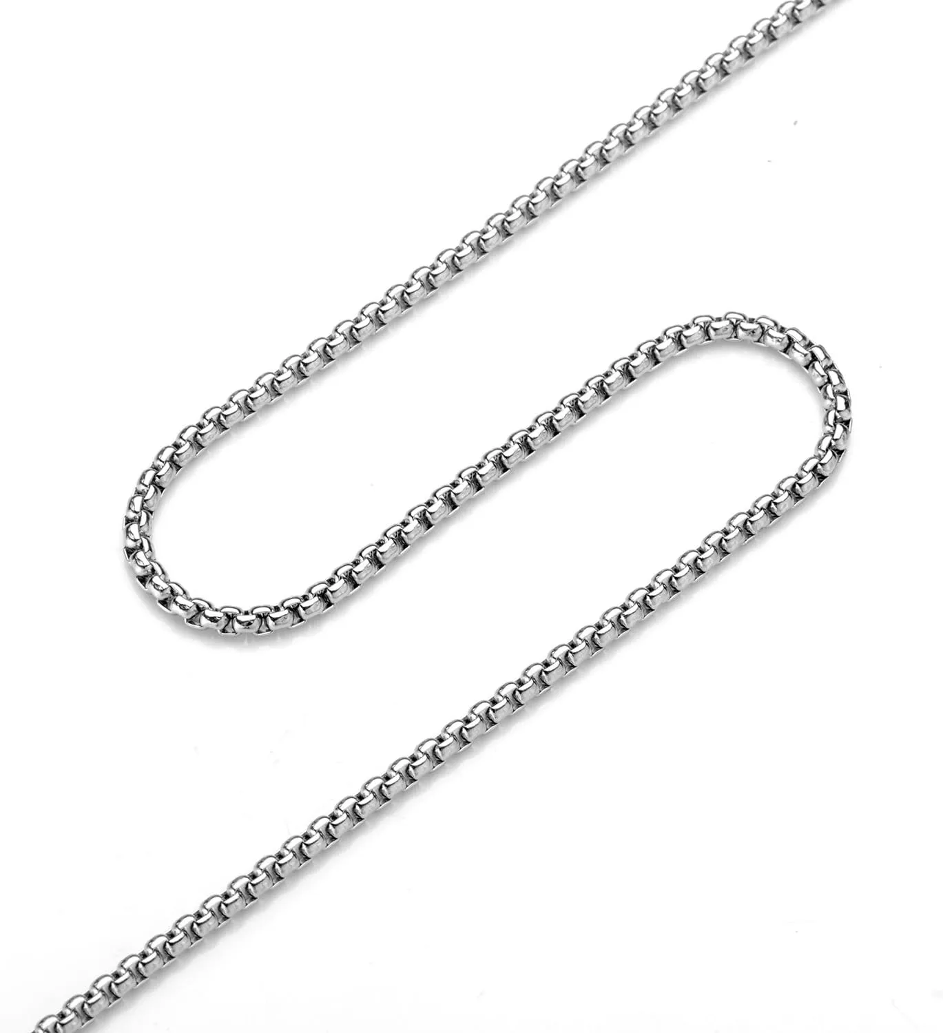 Jewelry 3mm Titanium Steel Rolo Silver Chain Necklaces for Women Men 16 to 30 in