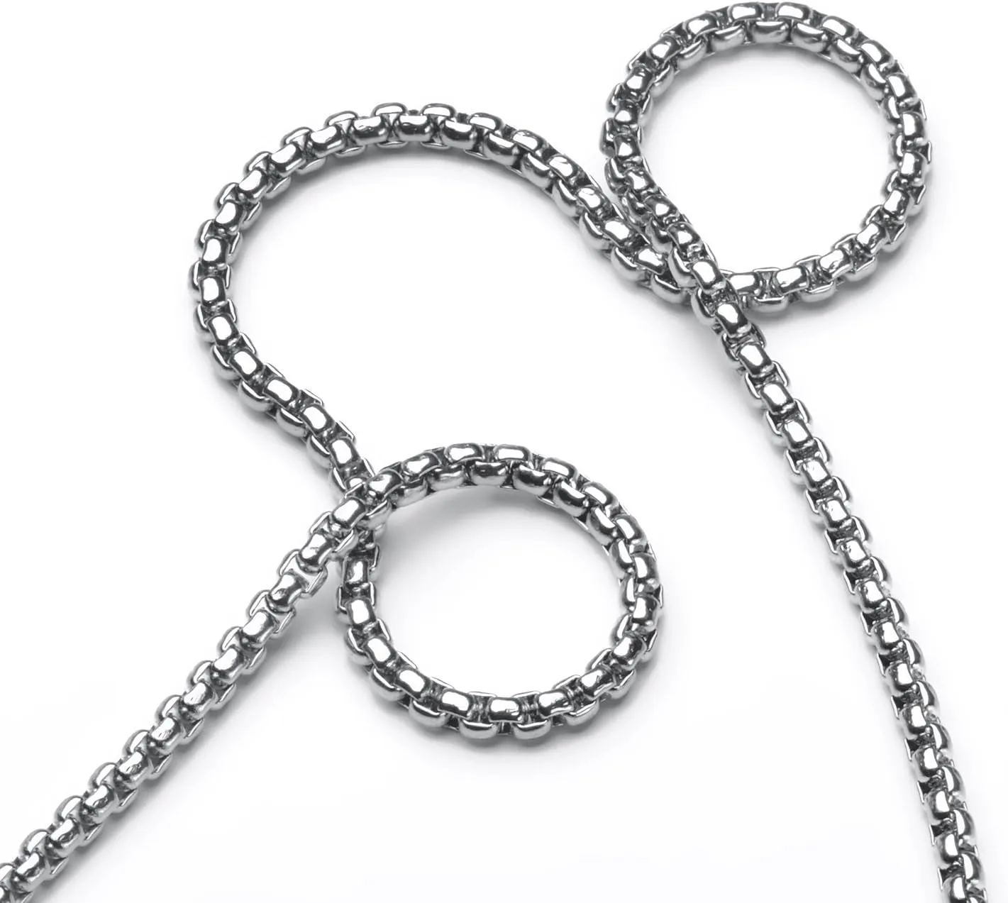 Jewelry 3mm Titanium Steel Rolo Silver Chain Necklaces for Women Men 16 to 30 in