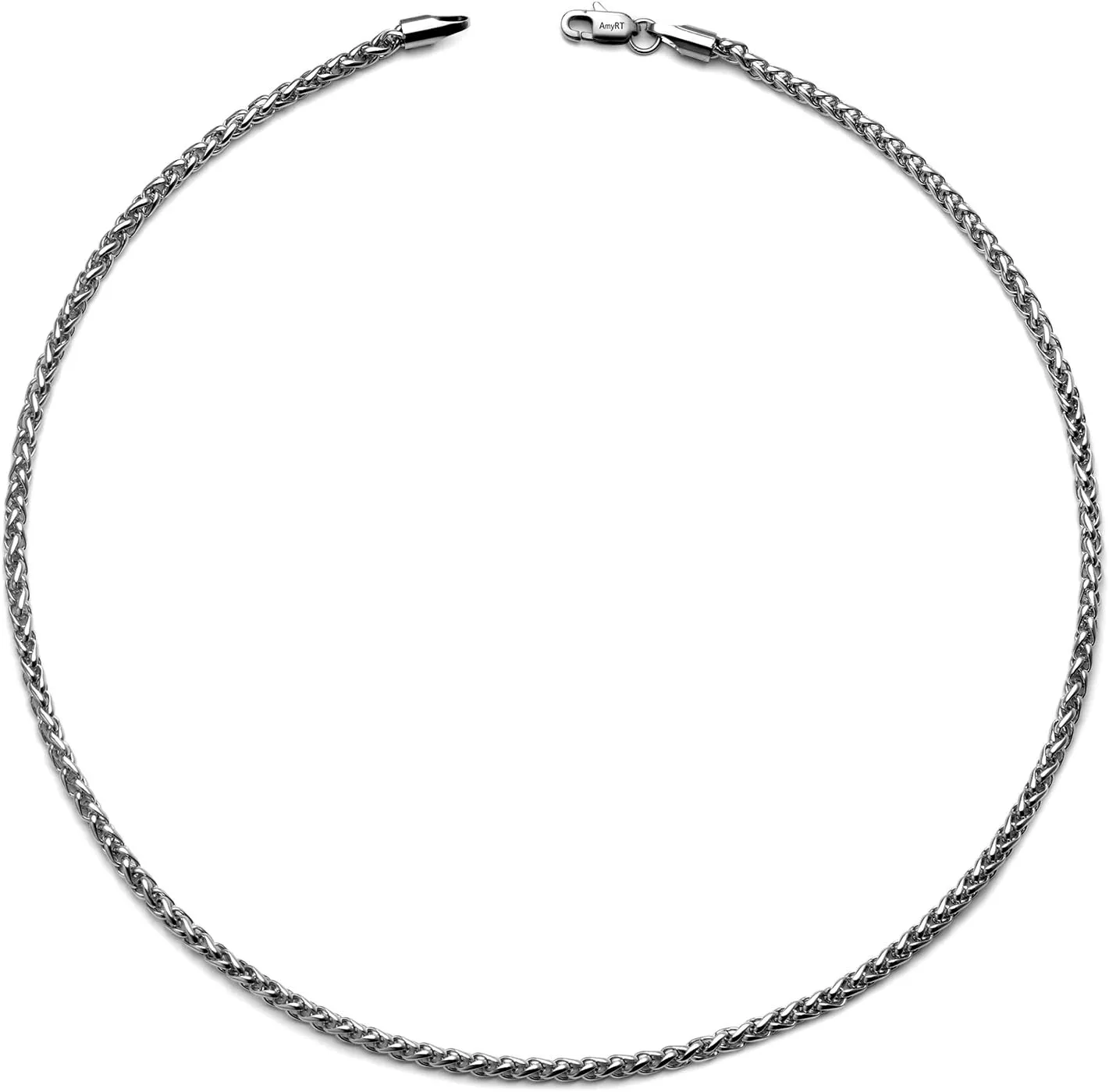 Jewelry 4mm Titanium Steel Wheat Silver Chain Necklaces for Men & Women 16 to 30 in