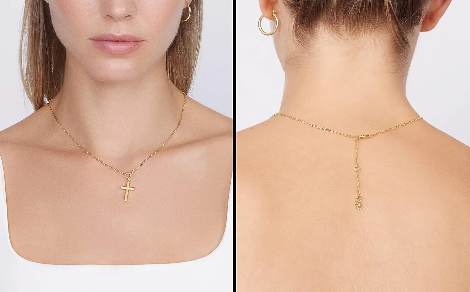 Jewelry Atelier Gold Filled Pendant Necklace Collection - 14K Yellow Gold Filled Pendant Necklace with Solid Clip Chain for Women (Different Sizes and Styles with Extension/Adjustable Chain)