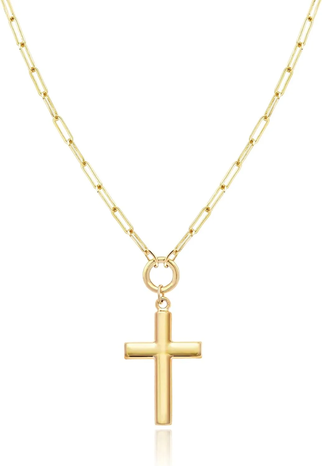 Jewelry Atelier Gold Filled Pendant Necklace Collection - 14K Yellow Gold Filled Pendant Necklace with Solid Clip Chain for Women (Different Sizes and Styles with Extension/Adjustable Chain)