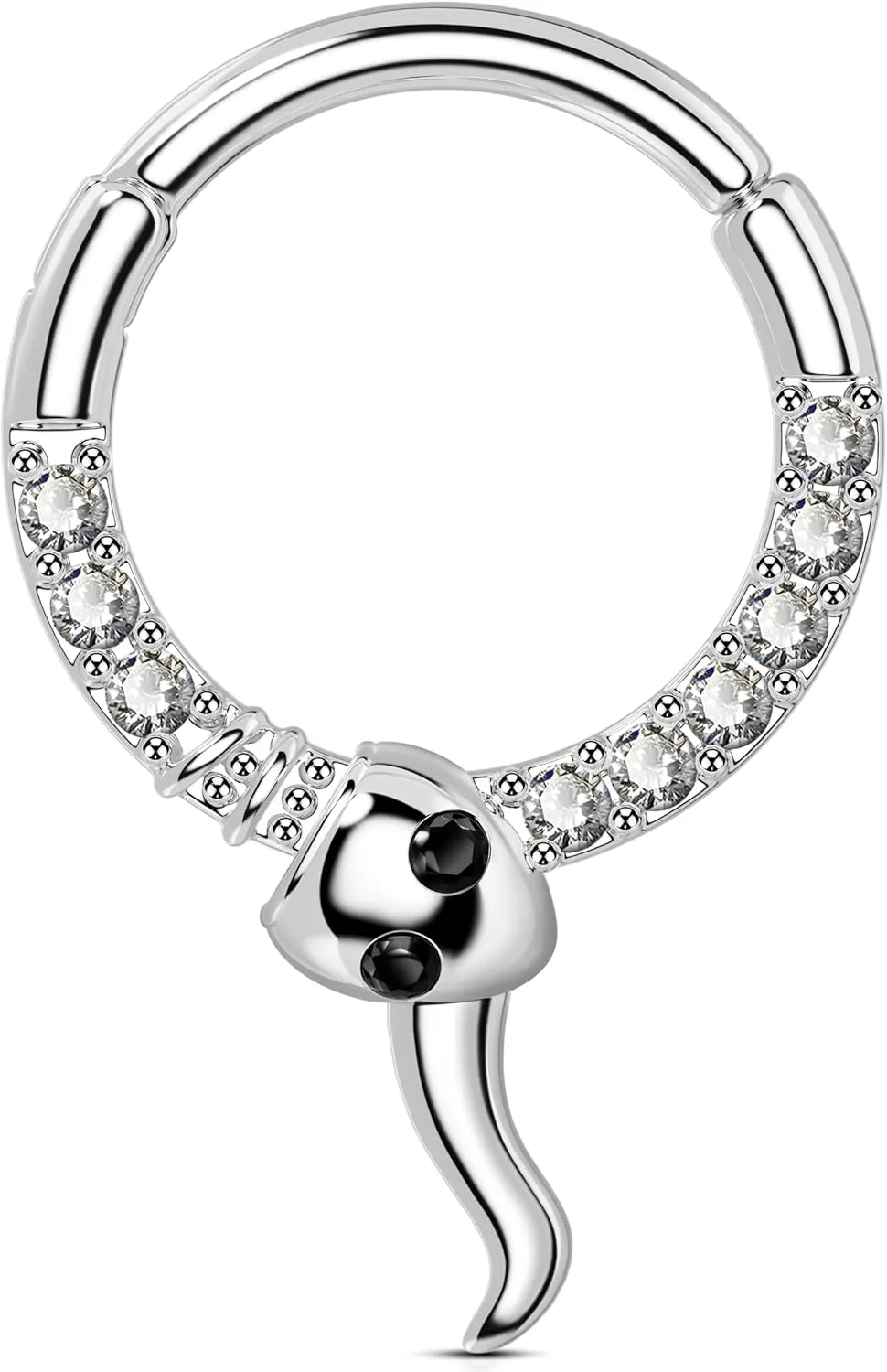 Jewseen 16g Cartilage Hoop Earrings Snake Septum Rings Surgical Steel Helix Earrings Daith Piercing Jewelry for Women Men