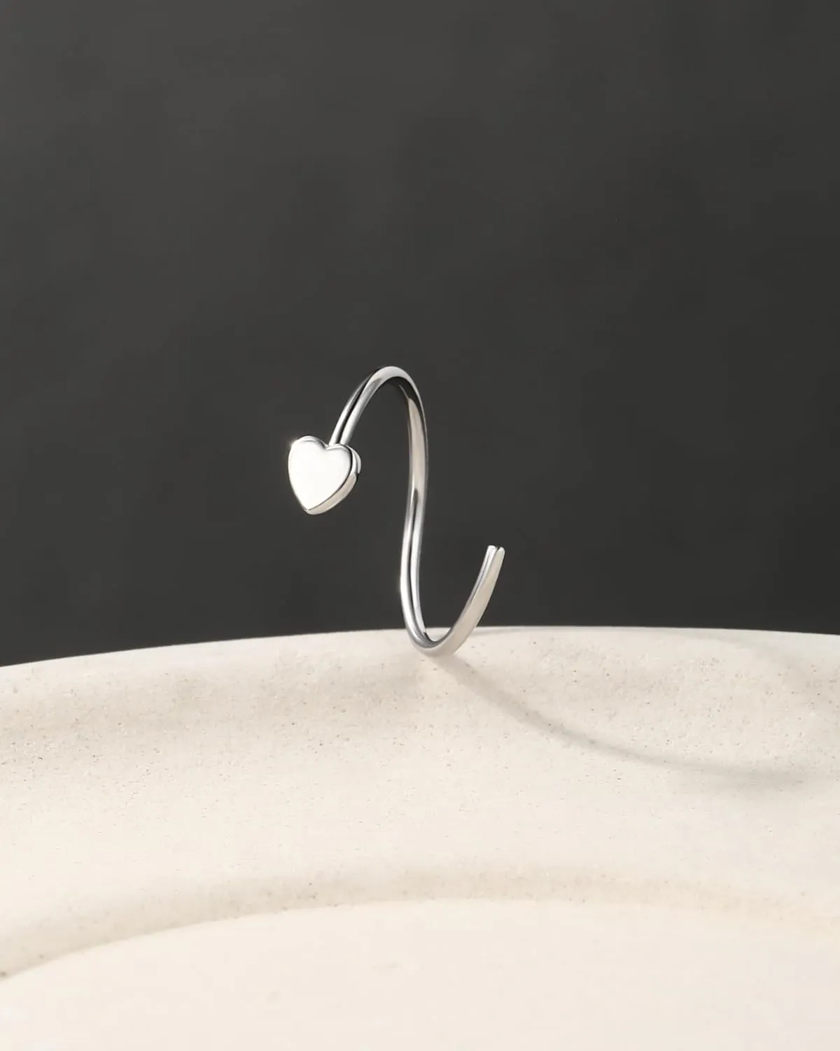 Jewseen 20g Nose Rings Hoops 925 Sterling Silver Hoop Nose Rings Heart Nose Piercing Jewelry Cartilage Hoop Earrings Helix Conch Tragus Earrings Lip Piercing Jewelry for Women