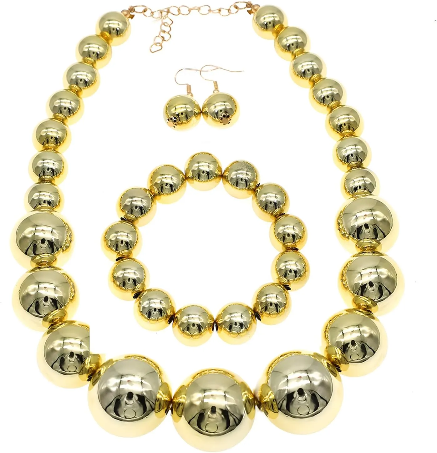JNF Chunky Big Pearl Necklace for Women Faux Pearls Necklace set Large Beaded Pearl Collar Choker Necklaces Christmas Jewelry