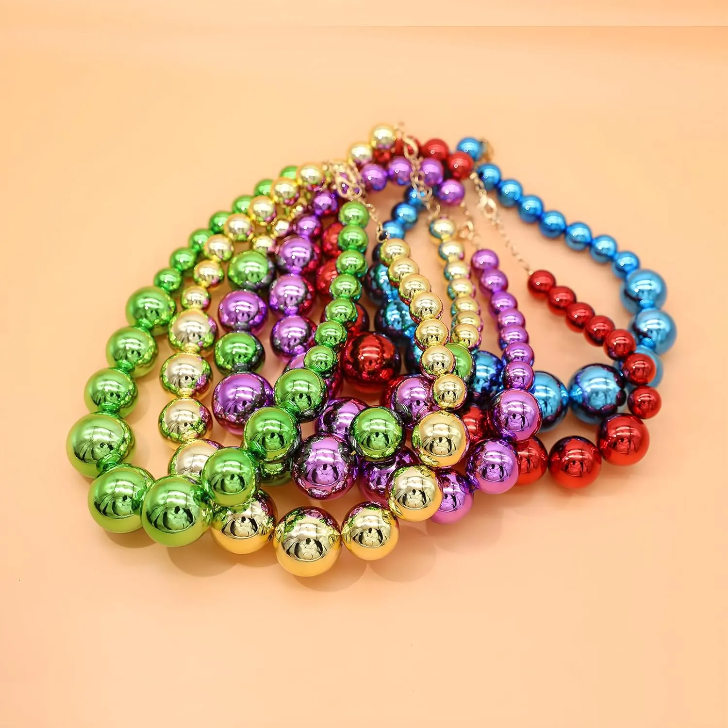 JNF Chunky Big Pearl Necklace for Women Faux Pearls Necklace set Large Beaded Pearl Collar Choker Necklaces Christmas Jewelry