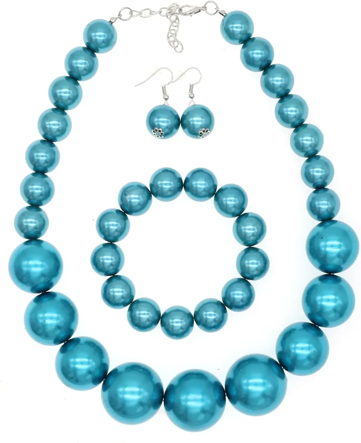 JNF Chunky Big Pearl Necklace for Women Faux Pearls Necklace set Large Beaded Pearl Collar Choker Necklaces Christmas Jewelry