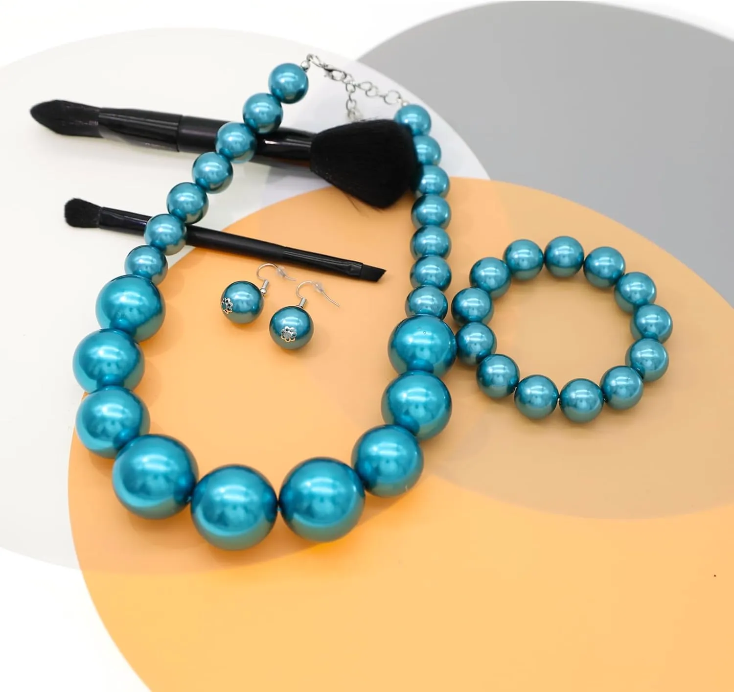 JNF Chunky Big Pearl Necklace for Women Faux Pearls Necklace set Large Beaded Pearl Collar Choker Necklaces Christmas Jewelry