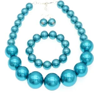 JNF Chunky Big Pearl Necklace for Women Faux Pearls Necklace set Large Beaded Pearl Collar Choker Necklaces Christmas Jewelry