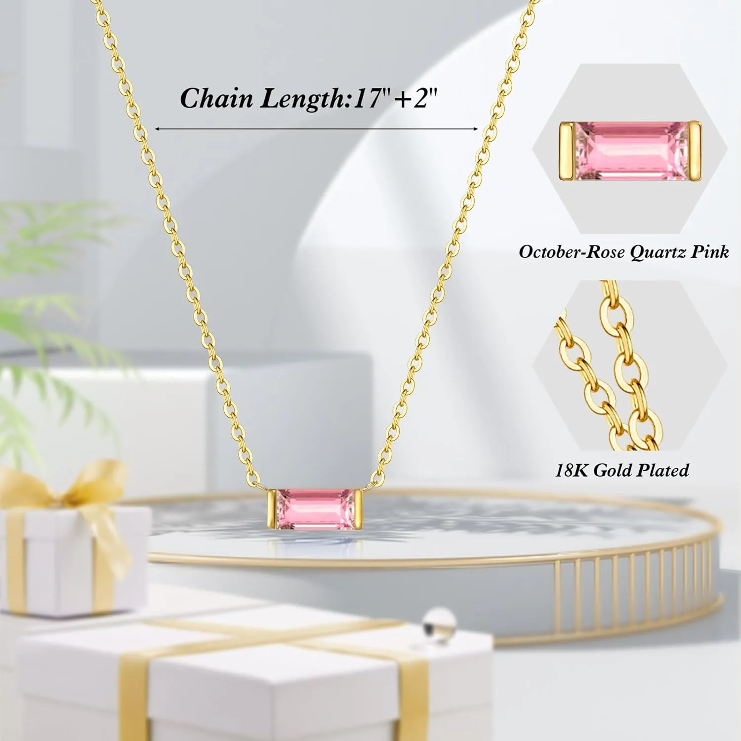 JSJOY Gold Birthstone Necklace for Women Dainty Birthstone Pendant Necklace for Teens Birthday Gifts Jewelry for Mothers Wife Grandma Graduation Gifts for Teenagers